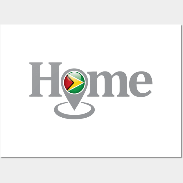 Guyana My Home with Google Maps Locate Icon Wall Art by IslandConcepts